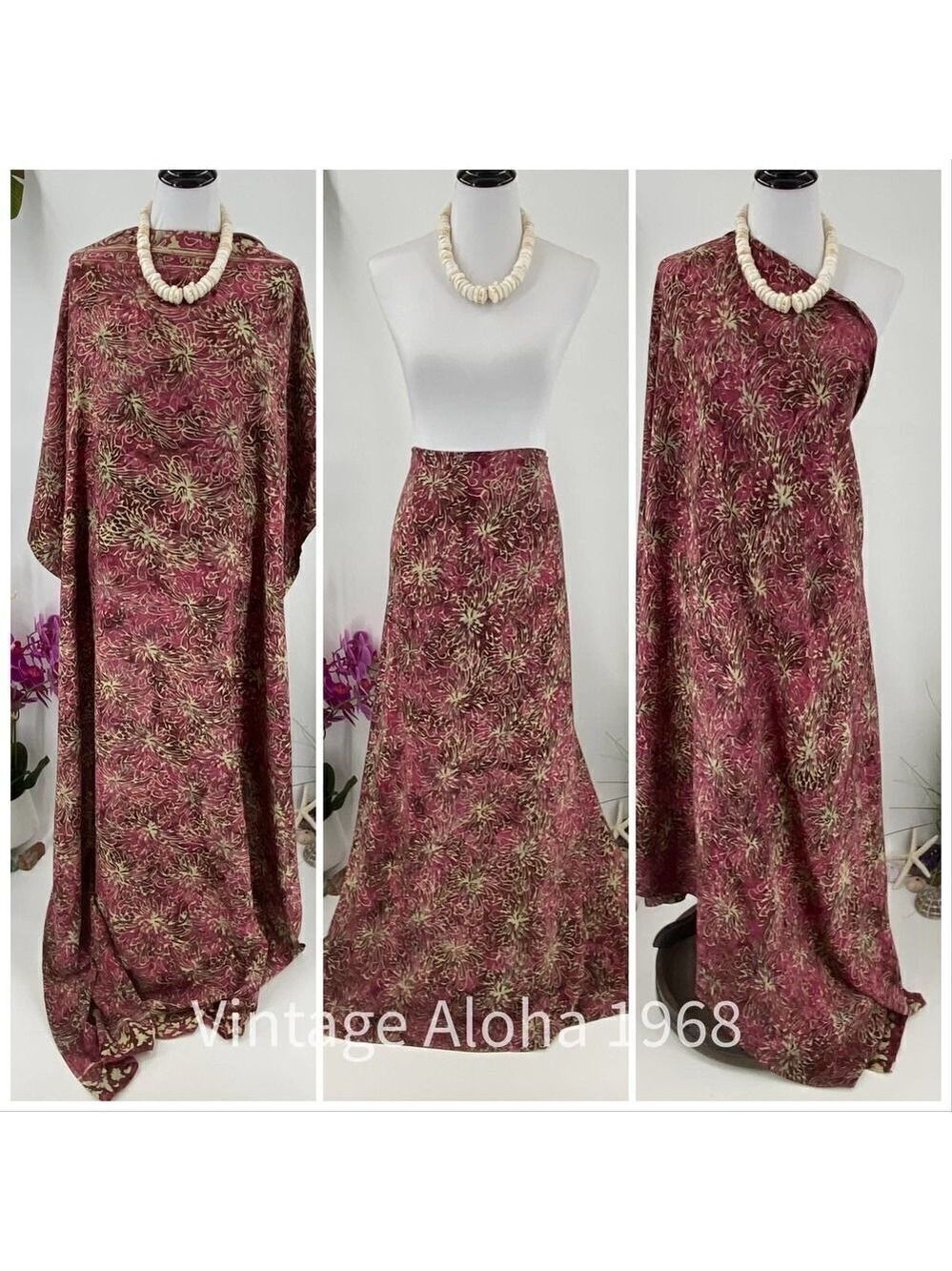 Mauve/Tan SARONG Pareo Lavalava Beach Wrap Skirt Summer Scarf